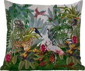 PillowMonkey - Sierkussen - Jungle - Dieren - Kussen jungle - Sierkussen buiten - Kussen bladeren - 45x45 cm