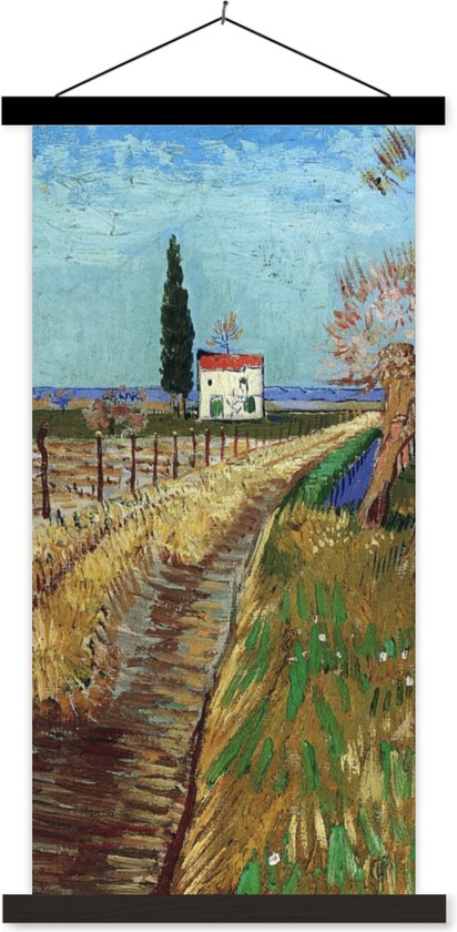 Affiche scolaire - Chemin dans un champ de saules - Vincent van Gogh - 60x120 cm - Lattes noires