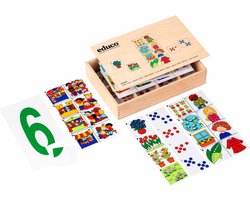 Educo Telspel - Houten speelgoed - Houten puzzel - Educatief speelgoed - Kinderspeelgoed - Incl. opbergkist - 8 themaborden