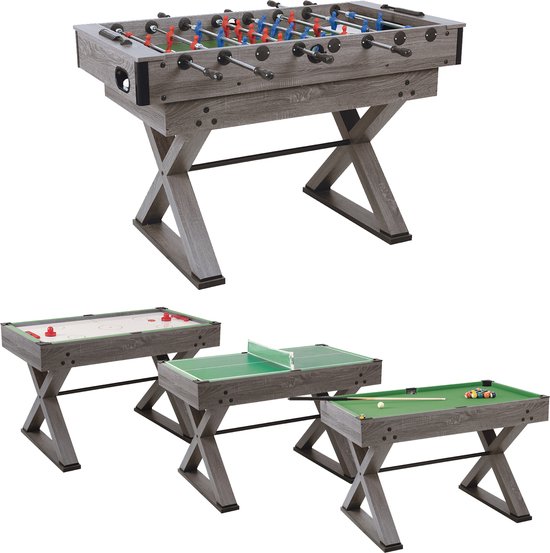 Foto: Garlando speeltafel all in 9 voor volwassenen multispeltafel tafelvoetbal airhockey tafel pooltafel bowling sjoelen backgammon schaken en dammen