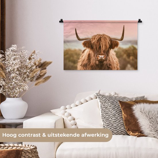 Tapisserie - Tissu mural - Vache - Highlander écossais - Animal - 60x40 cm - Tapisserie
