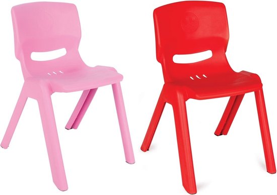 Siva 20142 + 20144 Set van 2 kinderstoelen - Roze en rood