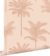 ESTAhome behang palmbomen terracotta roze - 0.53 x 10.05 m - 139741