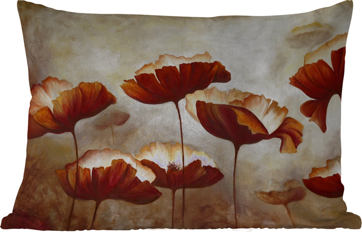 Buitenkussens - Tuin - Schilderij - Bloemen - Olieverf - Planten - 50x30 cm