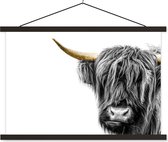 Porte-affiche avec affiche - Affiche scolaire - Highlander écossais - Wit - Noir et or - 150x100 cm - Lattes noires