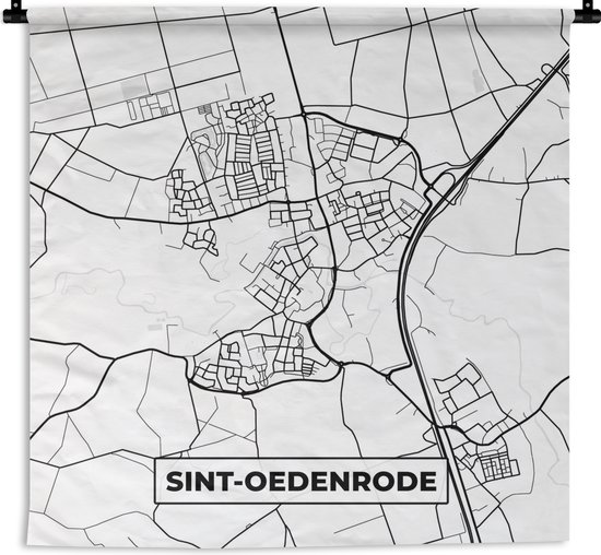 Wandkleed - Wanddoek - Plattegrond - Sint-Oedenrode - Kaart - Stadskaart - 180x180 cm - Wandtapijt