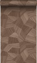 ESTAhome papier peint motif graphique 3D brun rouille - 148763 - 50 x 900 cm
