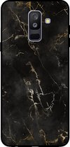 Smartphonica Telefoonhoesje voor Samsung Galaxy A6 Plus 2018 met marmer opdruk - TPU backcover case marble design - Zwart / Back Cover geschikt voor Samsung Galaxy A6 Plus 2018