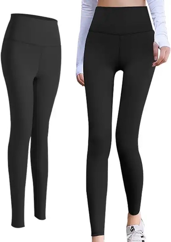 Wow Peach - Hoge Taille Elastisch Legging - Stretchy - Shaping - Comfort - Hip Lift - Yoga - Work Out - Gym - Sport - Zwart - XL van Merkloos — afbeelding 2