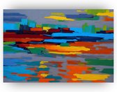Abstract kleurrijk schilderij - Schilderij kleurrijk - Schilderij canvas - Abstractie - Woonkamer schilderij abstract - Canvas kleurrijk - 60 x 40 cm 18mm