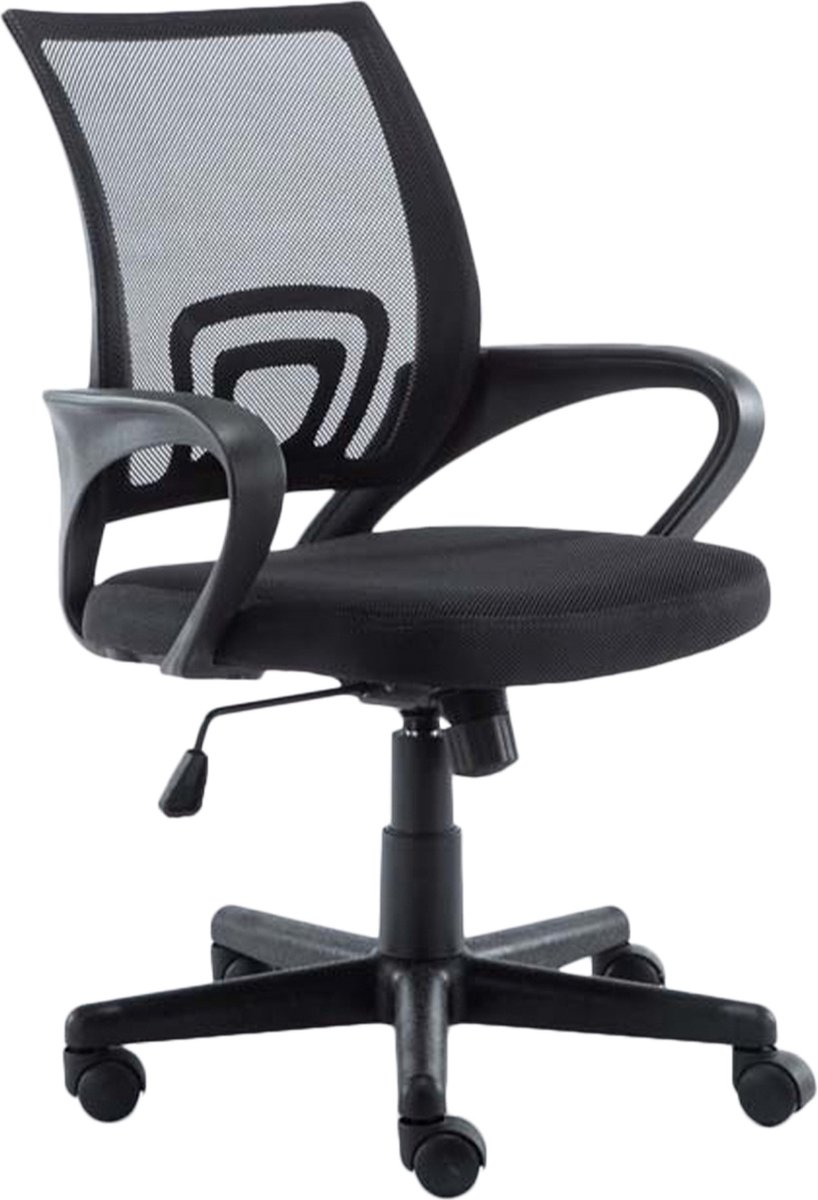 CLP Genius Bureaustoel - Ergonomisch - Voor volwassenen - Met armleuningen - Netbekleding - zwart