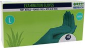 Voordeelverpakking 4 X Merbach handschoenen soft-nitrile poedervrij aloe vera, groen - Medium 100 stuks