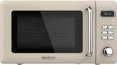 Cecotec Proclean 5110 Micro-ondes numérique avec grill, 20 l, beige rétro, 700 W en 5 positions, minuterie jusqu'à 60 minutes, 8 programmes