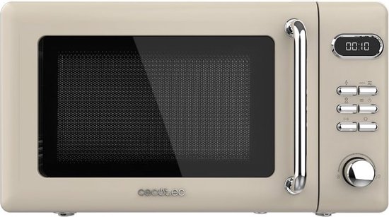 Foto: Cecotec proclean 5110 digitale magnetron met grill 20 l retro beige 700 w in 5 standen timer tot 60 minuten 8 programma s e