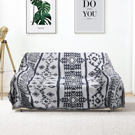 Wafer Large Tassel Throw Blankets for 2 3 4 Seater Bohemian
