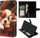 Casemania Hoesje met Print Geschikt voor Samsung Galaxy A15 - Puppy - Portemonnee Book Case