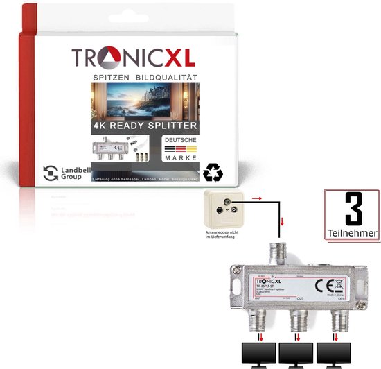 TronicXL 3-weg HD SAT Splitter Distributeur