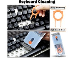 10 in 1 Schoonmaak Kit - Multifunctionele Schoonmaak Set -Toetsenbord Schoonmaken - Keycap Pulle - Keyboard Cleaner - Airpods Cleaner - Reiniging Set - Voor laptops, telefoons, camera, schermen en Oordopjes -Blauw