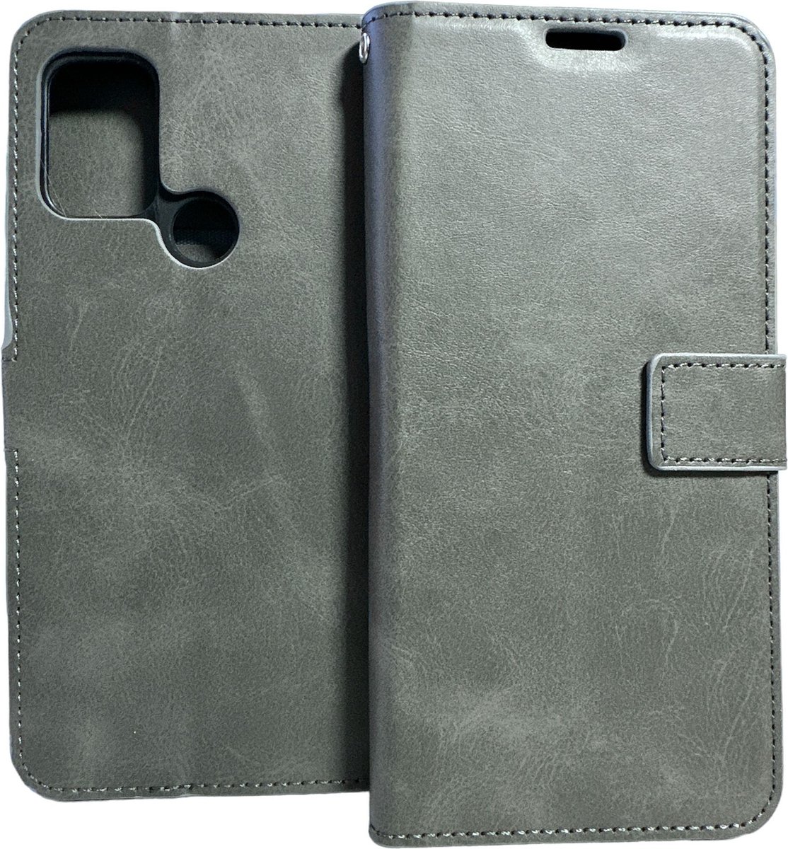 Portemonnee Book Case Hoesje Geschikt voor: Motorola Moto G60s grijs