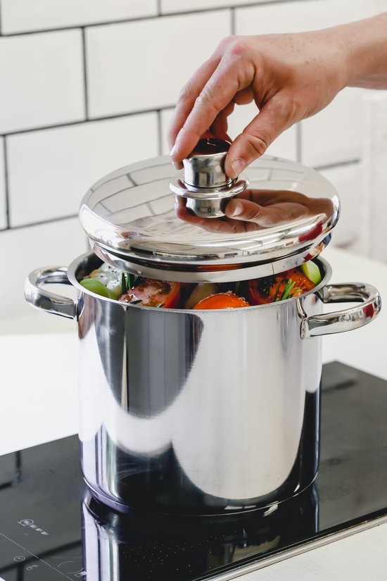 aro Soeppan met deksel, roestvrij staal, 20 cm, 5 L, inductie