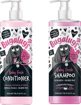 Bugalugs - Ensemble shampoing et revitalisant pour chien - Bébé Fresh - Tous types de pelage - Flacon avec pompe - Vegan - 500 ml