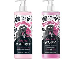 Bugalugs - Hondenshampoo en conditioner set - Baby Fresh - Alle vachttypes - Fles met pompje - Vegan - 500 ml