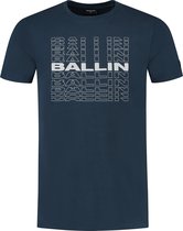 Ballin Amsterdam - Heren Slim fit T-shirts Crewneck SS - Navy - Maat L