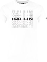 Ballin Amsterdam - Heren Slim fit T-shirts Crewneck SS - White - Maat M