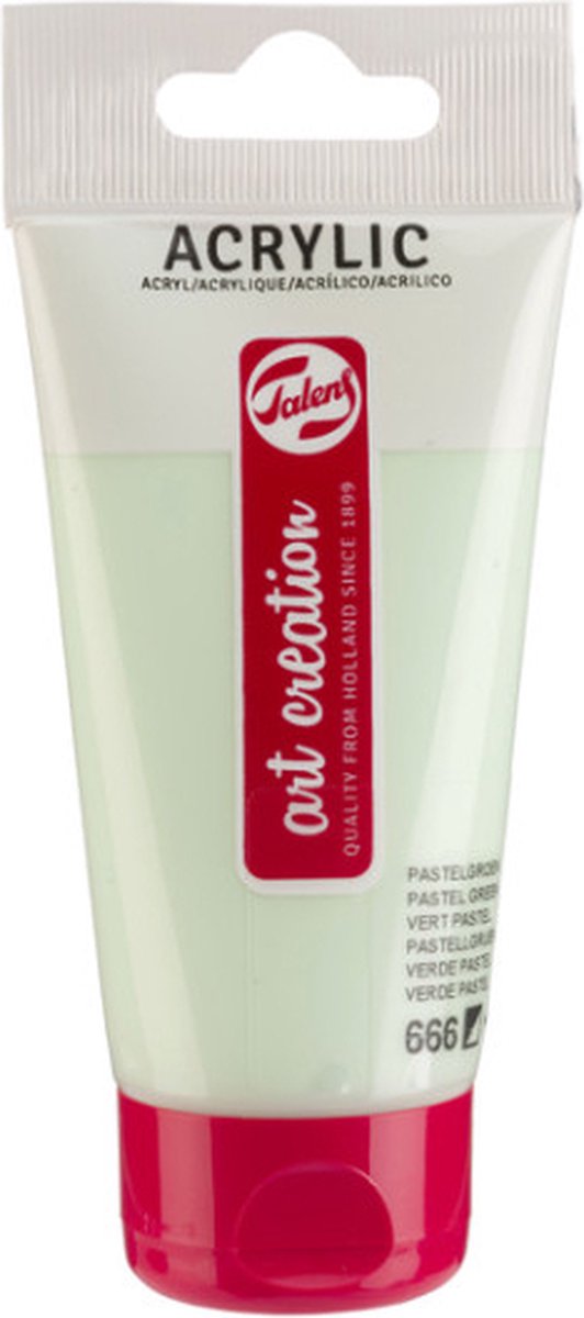 Talens Art Creation Acrylverf tac 666 pastelgroen tube 75ml Tube a 75 milliliter 3 stuks