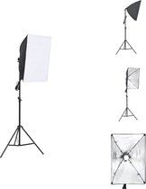 vidaXL Studiolamp LED 13W - Daglichtlamp - 5500 K - 78-230 cm - Aluminium statief - Fotostudio Set