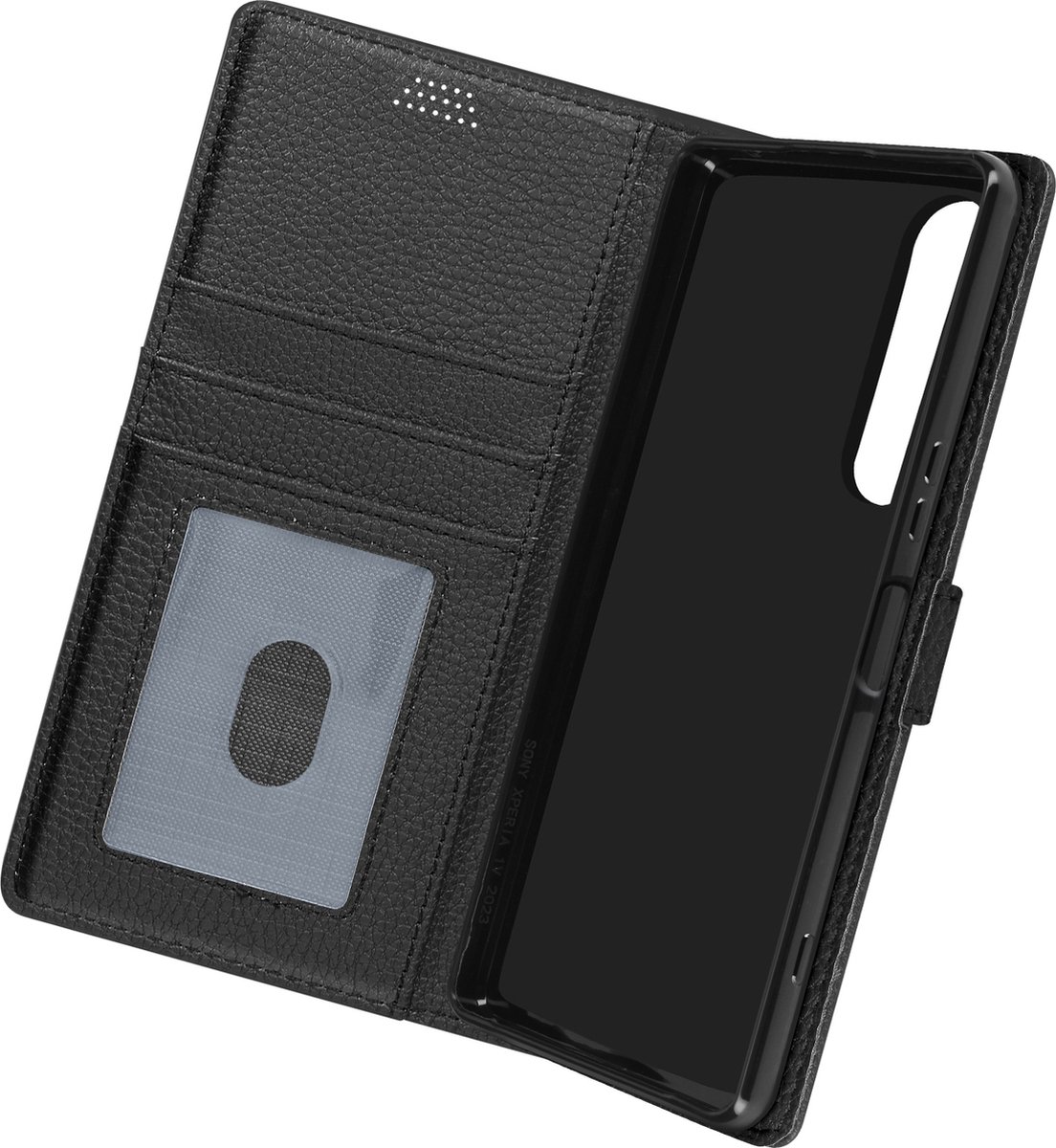 Avizar Case Geschikt voor Sony Xperia 1 V Flip Wallet Video-ondersteuning, Zwart