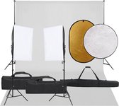 vidaXL Studioverlichtingsset - Softbox 40x60 cm - Achtergrondsysteem - Reflectors - Draagtas - Fotostudio Set