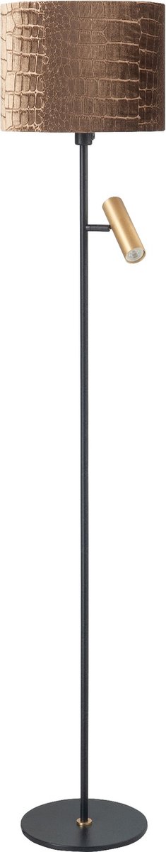 Highlight Vloerlamp Trend Zwart/Goud 2 lichts incl. Kap