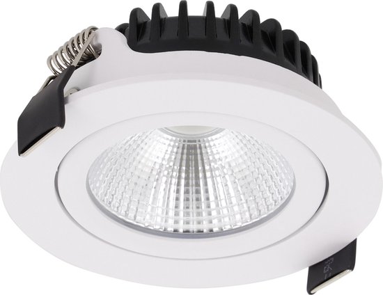Tapis LED - Spot encastrable Wit - Dimmable - 7 watt - 970 Lumen - 3000 Kelvin - Lumière Wit - Éclairage de salle de bain IP65 - Profondeur d'installation 30 mm - Largeur d'installation ≤ 80 mm - Ø 85 mm