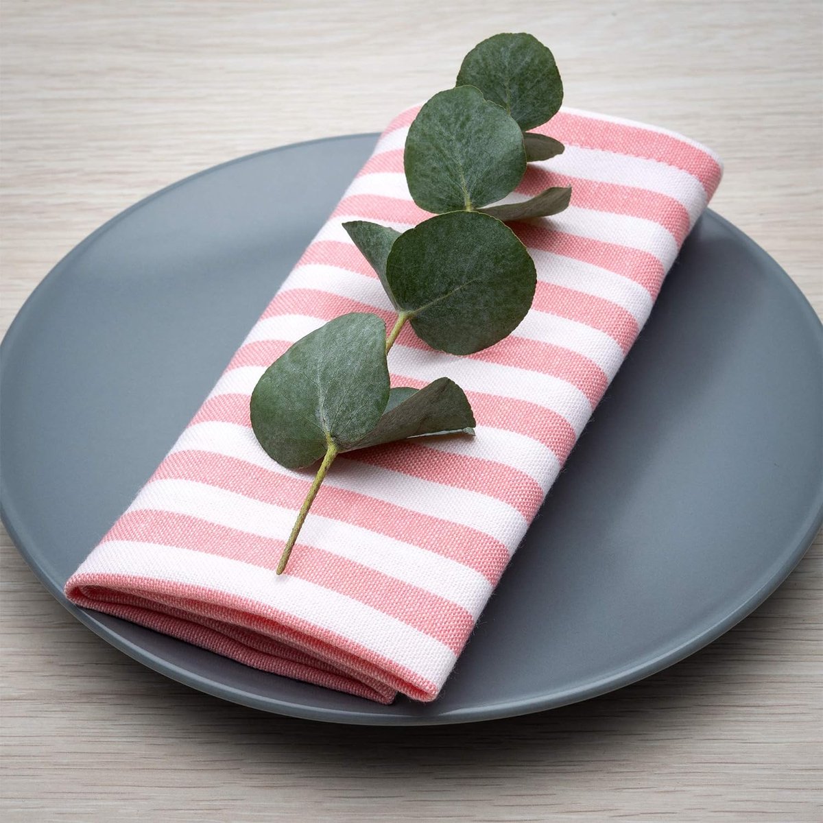 Servetten, set van 8, linnen/katoen, 45 x 45 cm, in diverse kleuren en designs, stoffen servetten in Scandinavische landhuisstijl - FILU