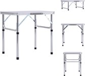 vidaXL Table de camping pliante - Wit - 60 x 45 x 56 cm - Aluminium léger et MDF - Accessoire de chaise de camping