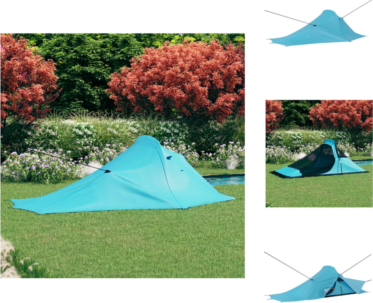 vidaXL Kampeertent Compact - 317 x 240 x 100 cm - Lichtgewicht - Blauw - Tent