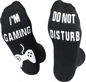 CHPN - Sokken - Gaming socks - Do Not Disturb - Grappige Sokken - Huissokken - One Size ~ Zwart/Wit - Mannen - Cadeau - Hippe sokken