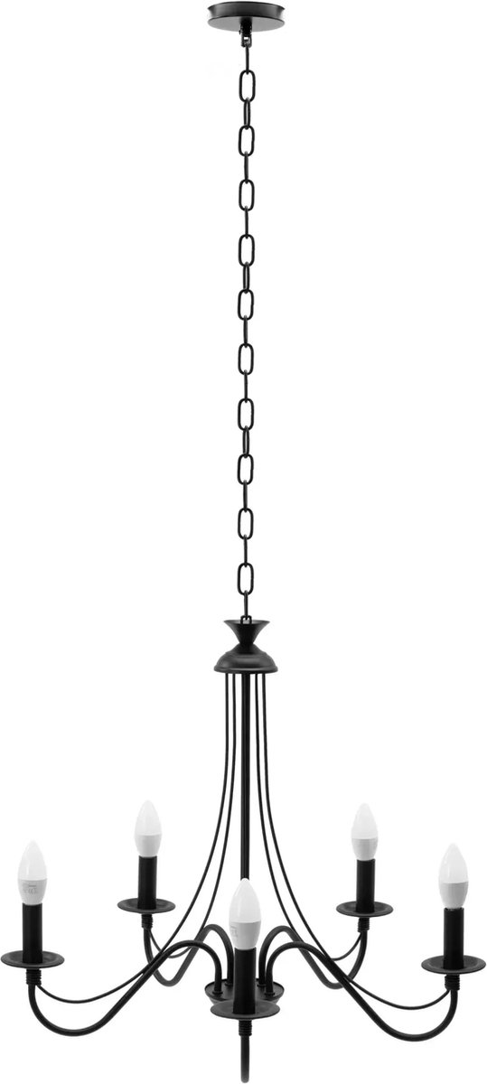 TooLight Hanglamp APP647-5CP - E14 - 5 Lichtpunten - Zwart