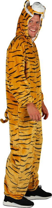 Déguisement Animaux Tigre Adultes - Peluche - Combinaison Animaux - Carnaval - Vêtements Déguisements Femme et Homme - Oranje/ Zwart - Taille M/L