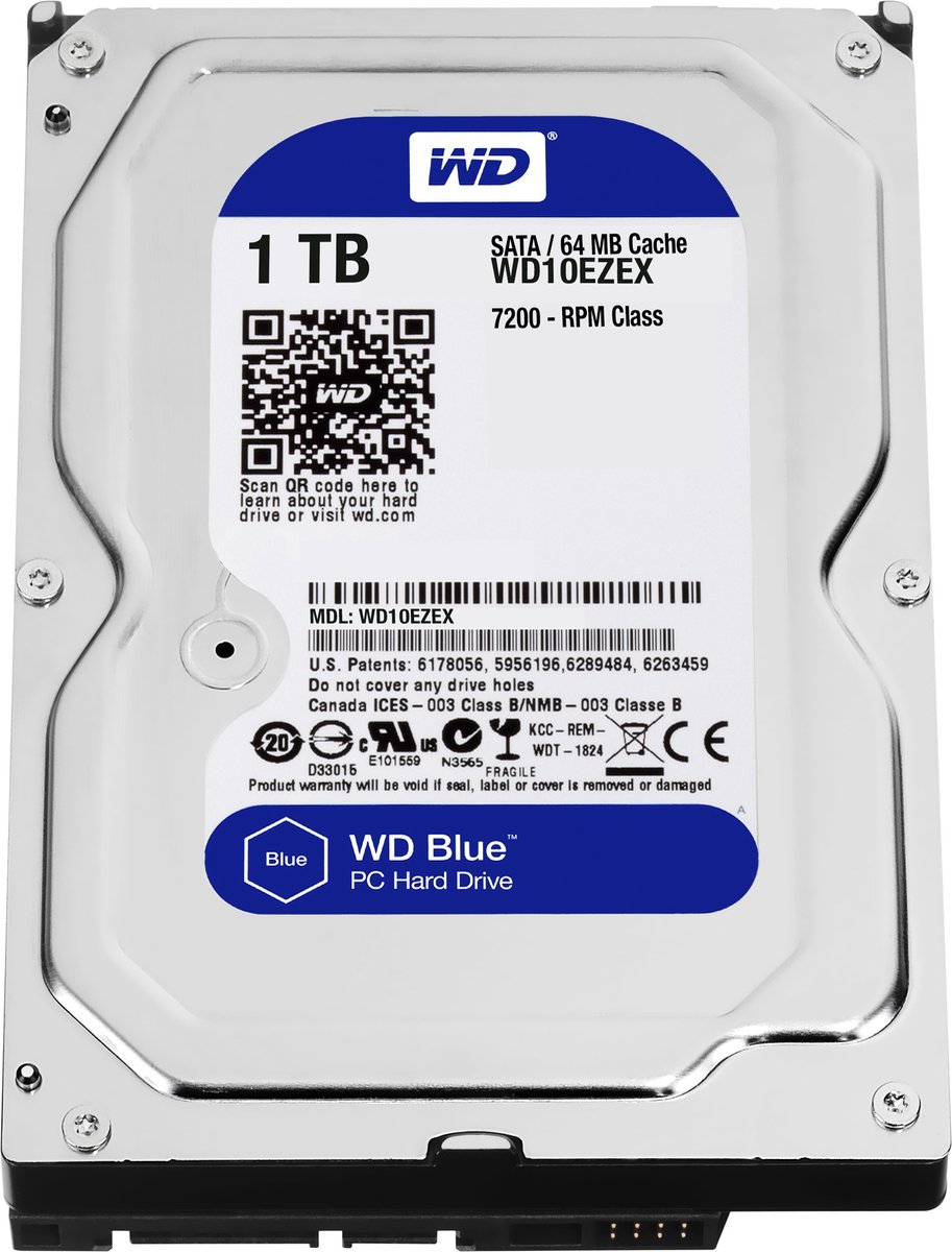 Western Digital WD Blue WD10EZEX - Interne Harde Schijf 3,5 inch - 1 TB - Western Digital