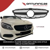 Mercedes C Klasse W205 (2014-2018) AMG Style Look Grill Glans Zwart