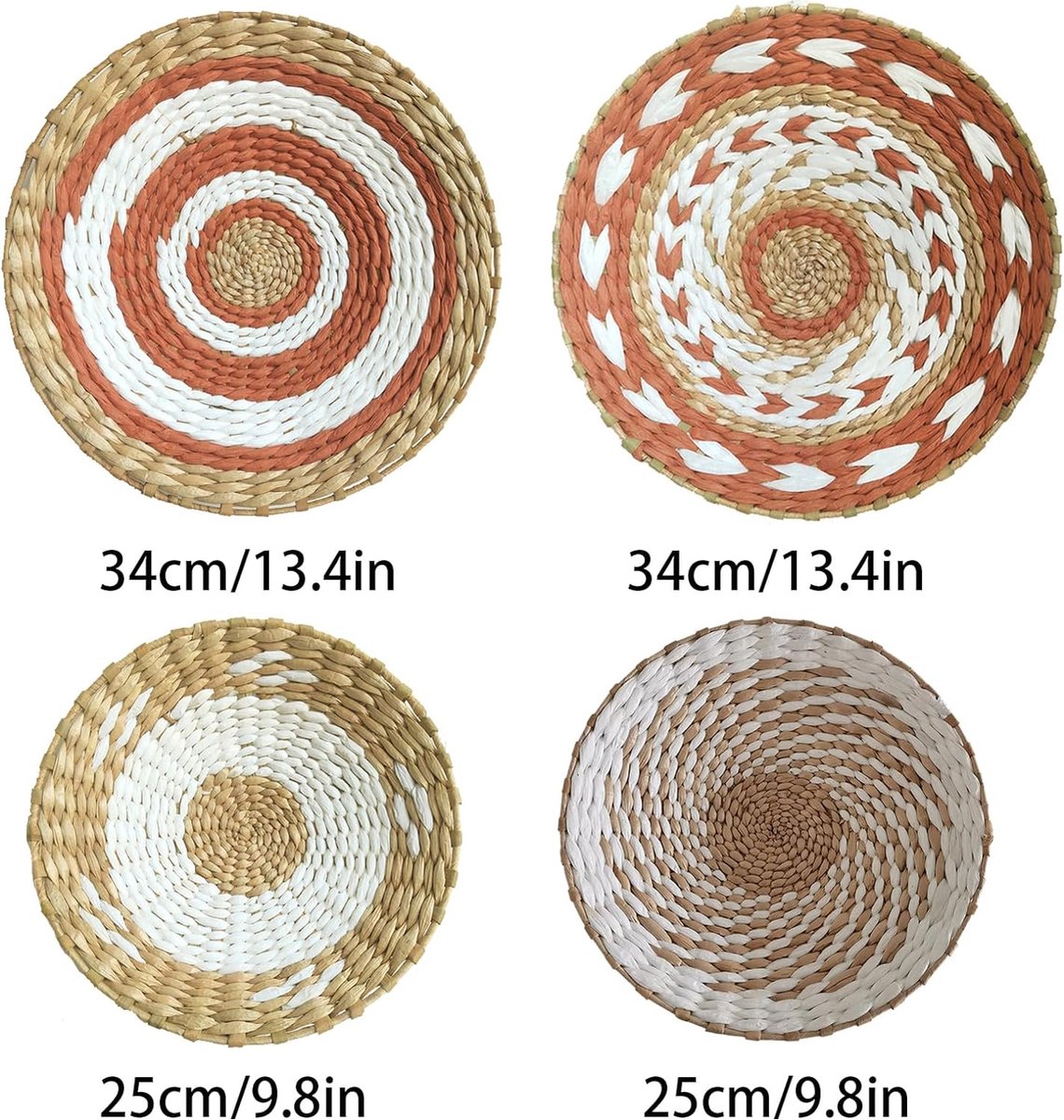 Wandmand Decor, Woods Boho Wall Decor Rieten manden, Mand Wall Decor, Decoratieve Afrikaanse geweven rotan zeegras opknoping mand voor thuis (kleur: B