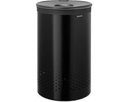 Brabantia Wasmand - met Deksel - 60 l - Matt Black / Dark Grey