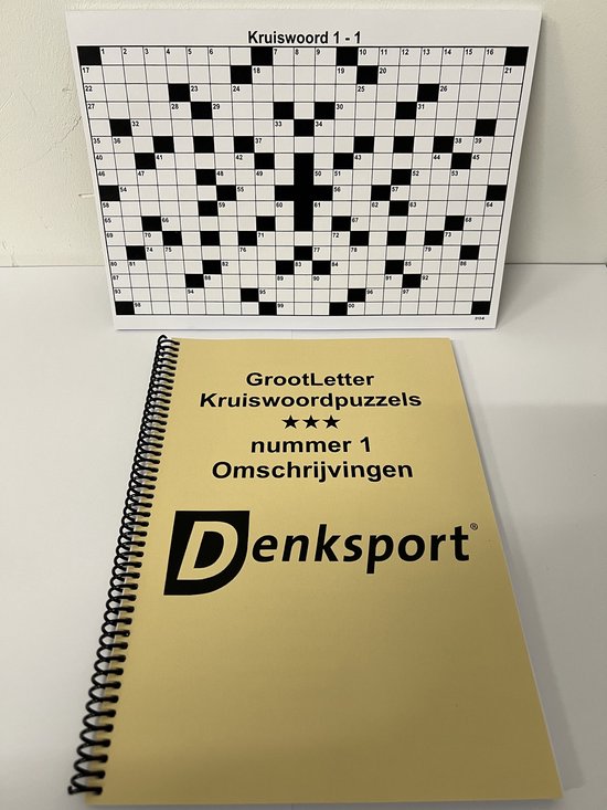 Grootletter Kruiswoordpuzzel - A4 - NR. 1 - 3 sterren