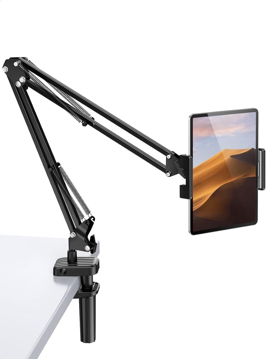 Tablet Houder Aluminium Metalen Verstelbare Tablet Standaard Compatibel met iPad Pro Air Mini 11 12.9, Galaxy Tab S9+ S9 A7, Redmi Pad, Huawei MatePad,iPhone 15 Pro Max enz.