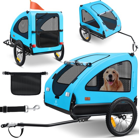 KESSER® Hondenfietskar tot 45 kg 2in1 Fietskar Hond - Blauw