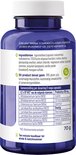 Donkerblauwe pot met 90 vega capsules. Met ingrediënten, samenstelling, gewicht en vegetarisch keurmerk.