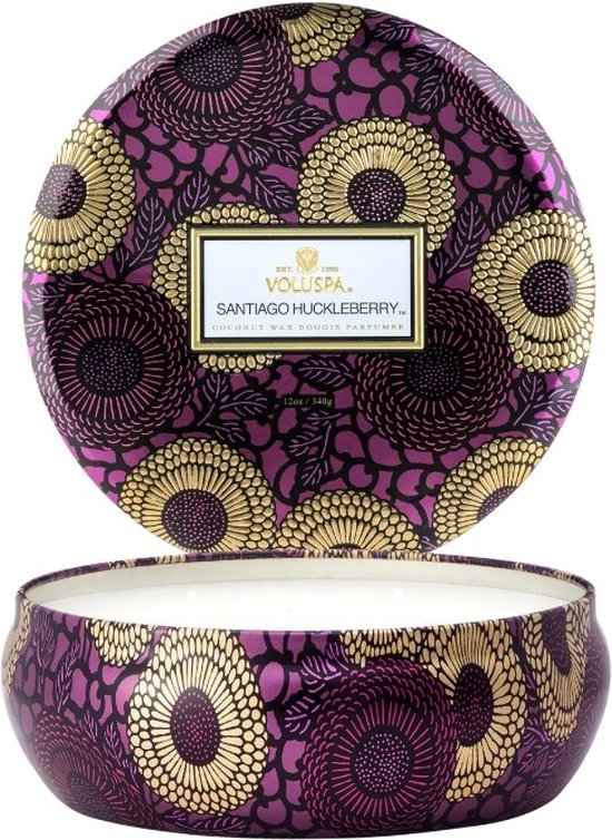 Voluspa Geurkaars Japonica Collection Santiago Huckleberry 3 Wick Tin Candle