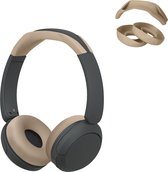Housse en silicone kwmobile pour écouteurs - Compatible avec Sony WH-CH520 - Pour dragonne et coussinets d'oreille - 3x en beige